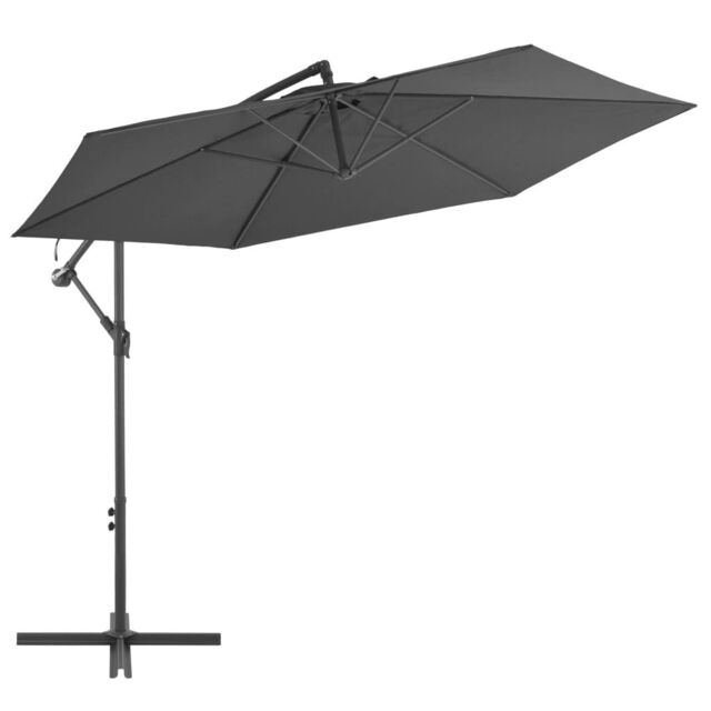 Berkfield Home Cantilever Umbrella with Aluminium Pole 300 cm Anthracite in Black