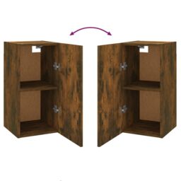 Berkfield Home TV Cabinet Smoked Oak 30.5x30x60 cm Engineered Wood in Brown - thumbnail 6