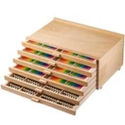 EONLION Wooden Artist Supply Storage Box with 6 Drawers in Brown - thumbnail 1