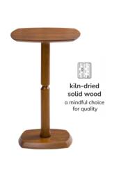 MH London Solid Mango Wood Pedestal Side Table, End Table for Living Room - Firma in Walnut - thumbnail 5