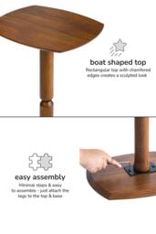 MH London Solid Mango Wood Pedestal Side Table, End Table for Living Room - Firma in Walnut - thumbnail 6