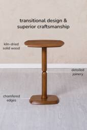 MH London Solid Mango Wood Pedestal Side Table, End Table for Living Room - Firma in Walnut - thumbnail 3