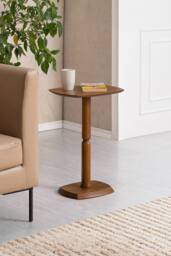 MH London Solid Mango Wood Pedestal Side Table, End Table for Living Room - Firma in Walnut - thumbnail 7