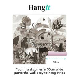 Superfresco Easy Jungle Animals Black & White Print To Order 3m x 2.8m Mural - thumbnail 3