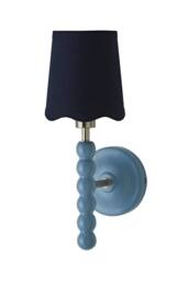 ValueLights Bobbins Pastel Bobble Wall Light & Navy Linen Shade & Bulb in Dark Navy - thumbnail 6
