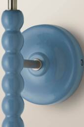 ValueLights Bobbins Pastel Bobble Wall Light & Navy Linen Shade & Bulb in Dark Navy - thumbnail 5
