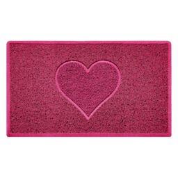 Nicoman Embossed PVC Spaghetti Pressed Heart Doormat in Pink - Size: 90 cm x 60 cm - thumbnail 2