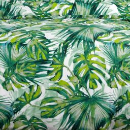 Velosso Tropical Leaf Cotton Rich Printed Duvet Cover & Pillowcase in Green - Size: King