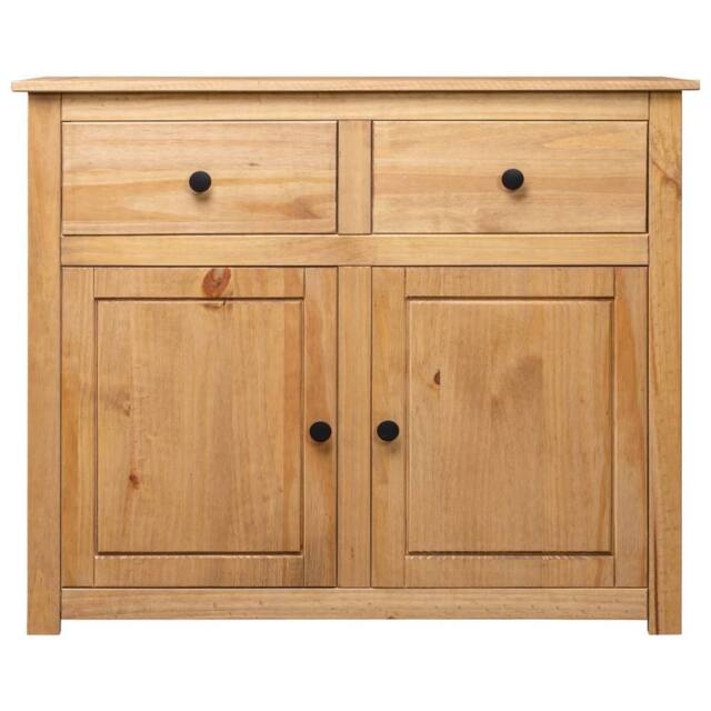 Berkfield Home Sideboard 93x40x80 cm Solid Pinewood Panama Range in Brown - Size: 93 x 40 x 80 cm - image 1