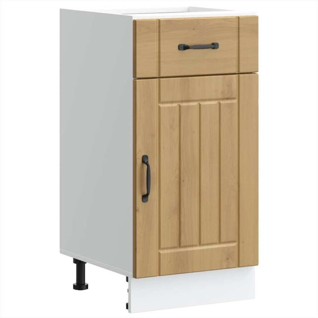 Berkfield Home Kitchen Base Cabinet Lucca Artisan Oak Engineered Wood in Brown - image 1