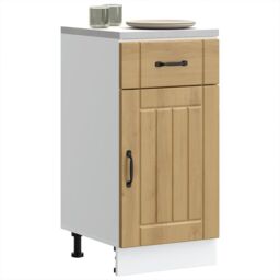 Berkfield Home Kitchen Base Cabinet Lucca Artisan Oak Engineered Wood in Brown - thumbnail 3