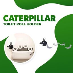 Marco Paul Caterpillar Metal Black Toilet Roll Holder Bathroom Accessories - thumbnail 3