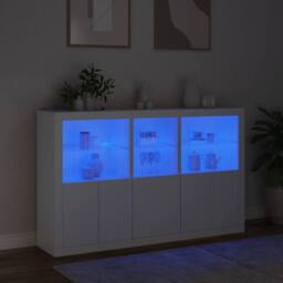 Berkfield Home Sideboard with LED Lights White 162x37x100 cm - Size: 162 x 37 x 100 cm - thumbnail 5