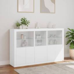 Berkfield Home Sideboard with LED Lights White 162x37x100 cm - Size: 162 x 37 x 100 cm - thumbnail 4