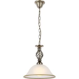 Netlighting Odin Dome Pendant Ceiling Light Old Brass Satined Glass Shade 1x E27 in Bronze - thumbnail 1