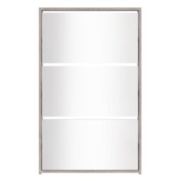 Berkfield Home Shoe Cabinet with Mirror 3-Layer Concrete Grey 63x17x102.5 cm - thumbnail 4