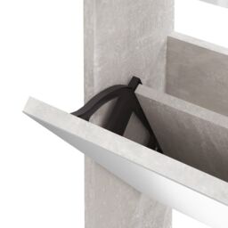 Berkfield Home Shoe Cabinet with Mirror 3-Layer Concrete Grey 63x17x102.5 cm - thumbnail 6