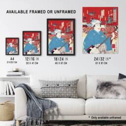 "Artery8 Komakichi Kanda Festival Theatre Wall Art Print Samisen - Size: W12"" x H16""" - thumbnail 3