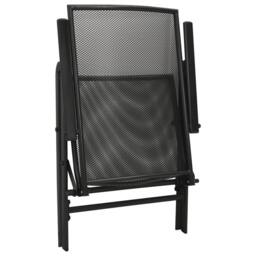 Berkfield Home Reclining Garden Chair Set 5 pcs Anthracite Powder-coated Steel in Black - thumbnail 6