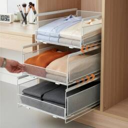 Kelvenix 3Pcs Stackable Clothes Basket in White - thumbnail 3