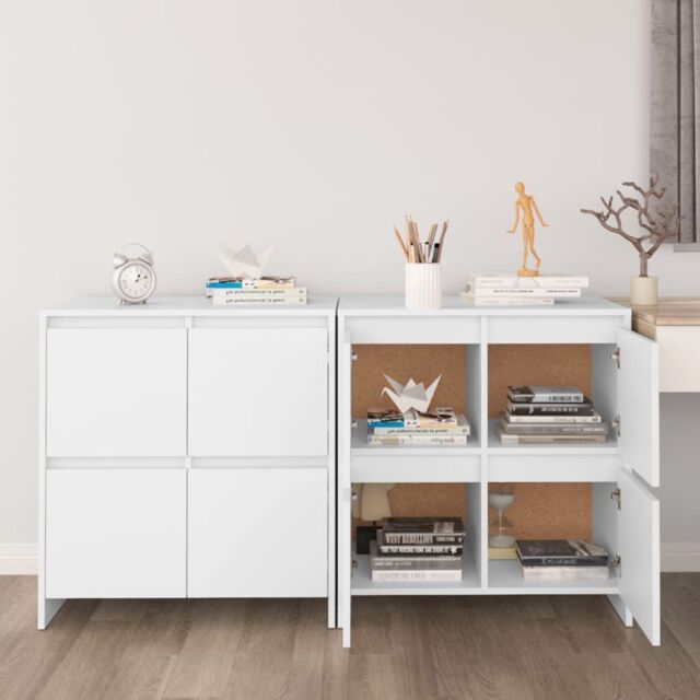 Berkfield Home Sideboards 2 pcs White 70x41x75 cm Engineered Wood - Size: 70 x 41 x 75 cm - image 1
