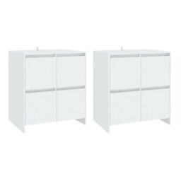Berkfield Home Sideboards 2 pcs White 70x41x75 cm Engineered Wood - Size: 70 x 41 x 75 cm - thumbnail 2