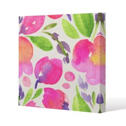 Benjamin Tate Design Botanical background (Canvas Print) / 90 x 90 x 4cm in Natural - Size: 90 x 90 x 4 cm - thumbnail 1