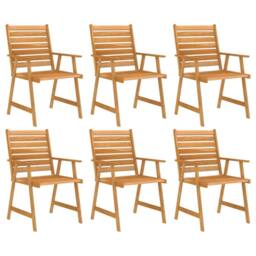 Berkfield Home 7 Piece Garden Dining Set Solid Acacia Wood in Brown - thumbnail 4