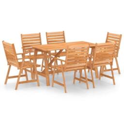 Berkfield Home 7 Piece Garden Dining Set Solid Acacia Wood in Brown - thumbnail 2