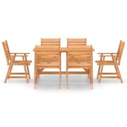 Berkfield Home 7 Piece Garden Dining Set Solid Acacia Wood in Brown - thumbnail 3