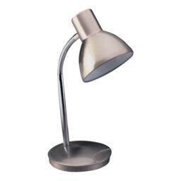 Netlighting Harvard 1 Light Table Lamp Brushed Steel E27 in Grey
