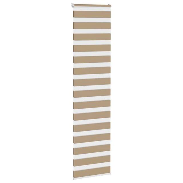 Berkfield Home Elegant Zebra Blind Sand Brown 65x230 cm Fabric Width 60.9 cm Pol - image 1
