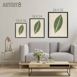 "Artery8 Vintage Botanical Tiger Plant Leaf Fawcett Black Framed Canvas Art in Beige - Size: W12"" x H16""" - thumbnail 4