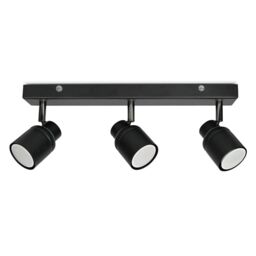 ValueLights Benton Adjustable Spotlight IP44 Rated Bathroom 3 Bar Ceiling Light in Black - thumbnail 6