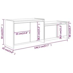 Berkfield Home TV Cabinet Grey Sonoma 146.5x35x50 cm Engineered Wood - thumbnail 9