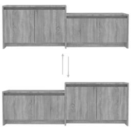 Berkfield Home TV Cabinet Grey Sonoma 146.5x35x50 cm Engineered Wood - thumbnail 5