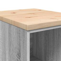 Berkfield Home Garage Storage Cabinet Grey Sonoma 40x51x85 cm Solid Wood Pine - Size: 40 x 51 x 85 cm - thumbnail 8