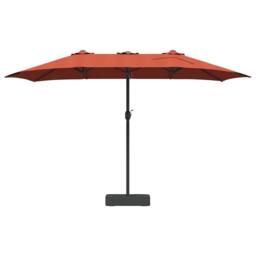 Berkfield Home Modern Garden Parasol Folding Terracotta 385 x 209 x 244 cm Fabric - thumbnail 4