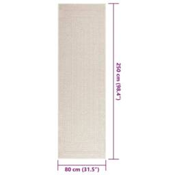 Berkfield Home Rug ZIZUR Cream 80x250 cm Jute Look Indoor & Outdoor - Size: Medium - thumbnail 9