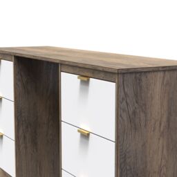 Ready Assembled 2 U Denver 6 Drawer Kneehole Desk (Ready Assembled) in Dark Brown - thumbnail 4