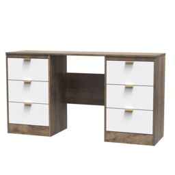 Ready Assembled 2 U Denver 6 Drawer Kneehole Desk (Ready Assembled) in Dark Brown - thumbnail 3