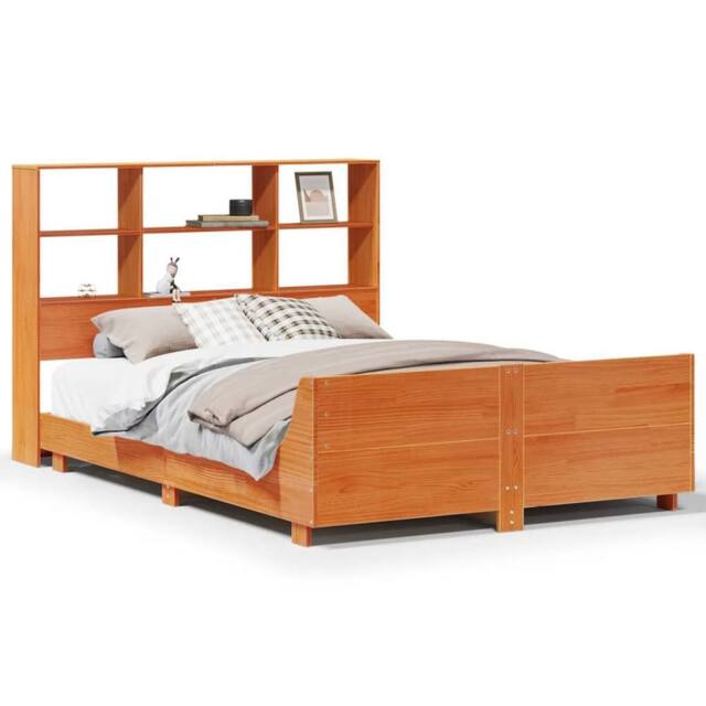 Berkfield Home Bed Frame without Mattress Wax Brown 160x200 cm Solid Wood Pine - image 1