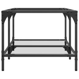 Berkfield Home Modern Coffee Table with Transparent Glass Top 98.5x50x40 cm Steel - thumbnail 5