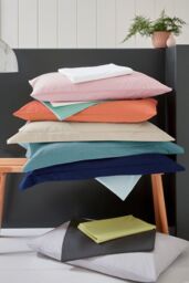Helena Springfield 'Plain Dye' Polycotton Flat Sheet in Silver - Size: Single Flat - thumbnail 2