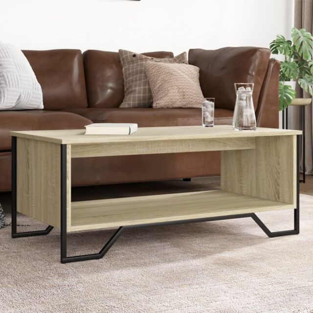 Berkfield Home Coffee Table Sonoma Oak 100x51x40 cm Engineered Wood in Brown - Size: 100 x 51 x 40 cm - image 1
