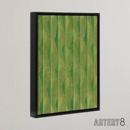 "Artery8 Green Lines Vintage Pattern Framed Canvas Wall Art Print Furuya Korin - Size: W12"" x H16""" - thumbnail 2