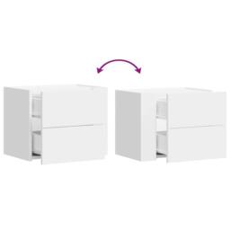 Berkfield Home Decorative Wall-mounted Bedside Cabinet White 45x30x35 cm - Size: 45 x 30 x 35 cm - thumbnail 8