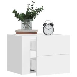 Berkfield Home Decorative Wall-mounted Bedside Cabinet White 45x30x35 cm - Size: 45 x 30 x 35 cm - thumbnail 2