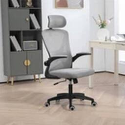 EONLION Ergonomic Office Chair With Adjustable Armrests Mesh Chair Desk Chair in Grey