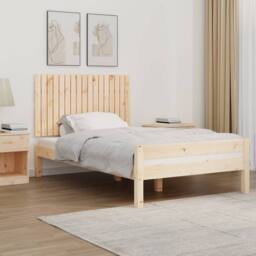 Berkfield Home Wall Headboard 108x3x60 cm Solid Wood Pine in Light Tan - Size: 108 x 3 x 60 cm - thumbnail 2